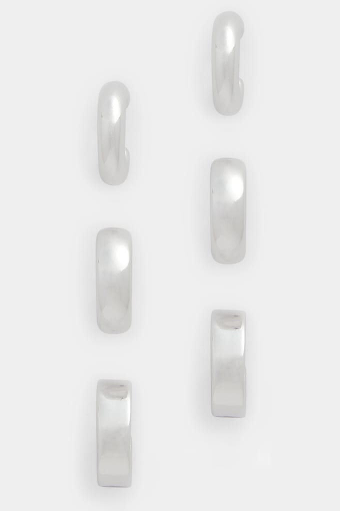 Yours 3Pack Zilverkleurige Mini Hoepel Oorbellensize One Size
