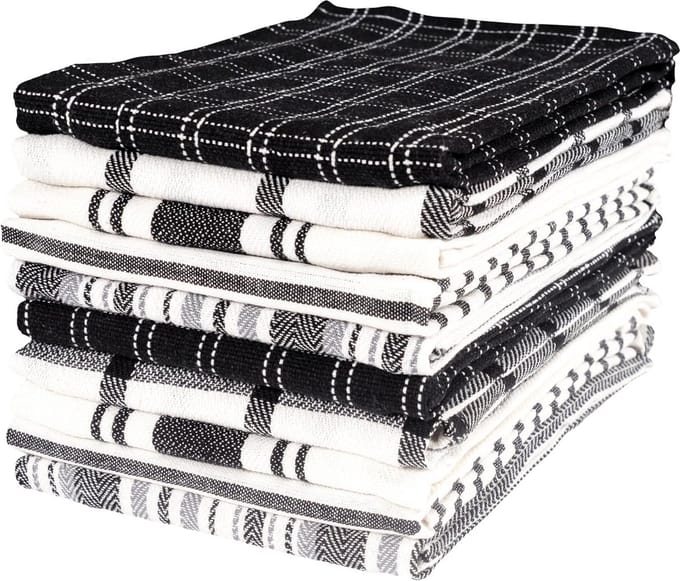 Set van 10 Platte Keukendoeken - 100% Absorberend Katoen