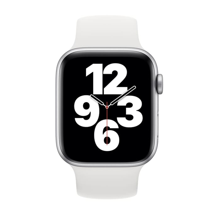 Apple Siliconen solobandje voor de Apple Watch | 44/45/46/49 mm - Maat 5 - White