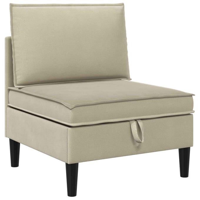 vidaXL - Midden - Sofa - met - Opbergruimte - Zand - Fluweel