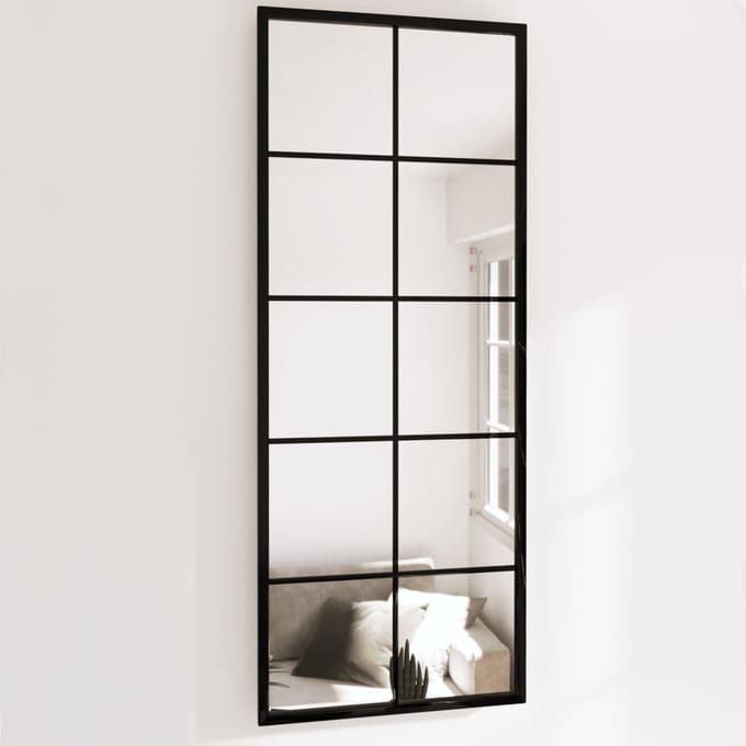 vidaXL - Wandspiegels - 2 - st - 100x40 - cm - metaal - zwart