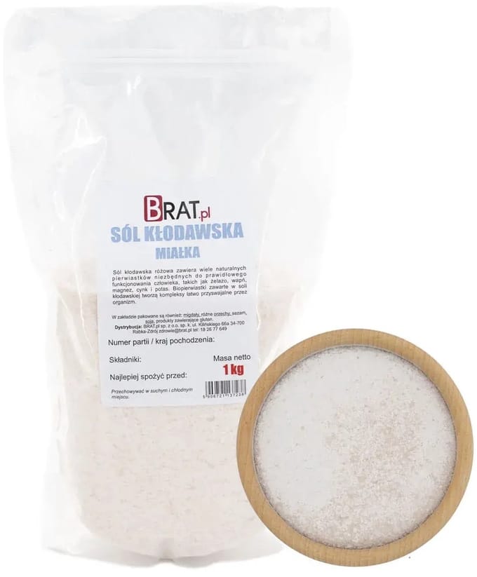 BRAT.PL – Kłodawa Fijn Steenzout – 1 kg – Natuurlijk – Minerale Rijk – Ongejodeerd
