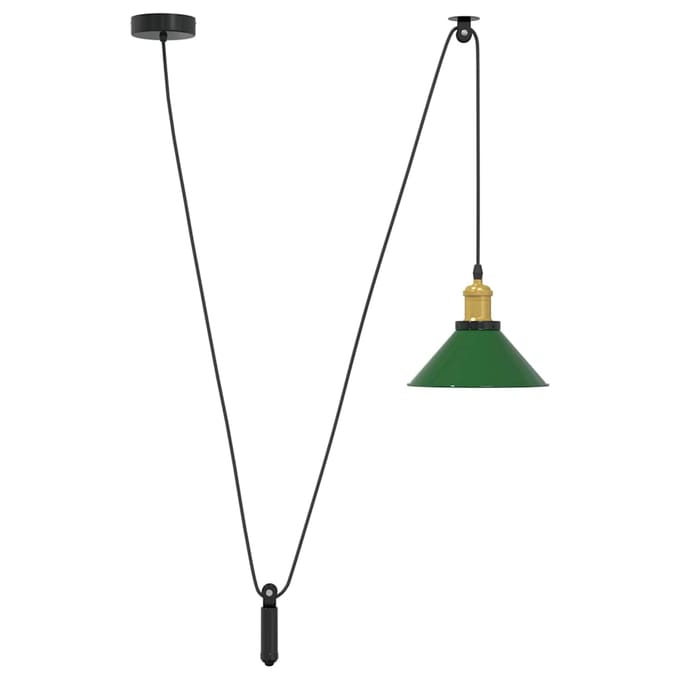 vidaXL Hanglamp in hoogte verstelbaar E27 Ø22 cm metaal glanzend groen