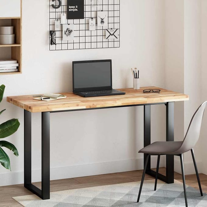 vidaXL - Bureaublad - 140x60x4 - cm - onbehandeld - massief - acaciahout