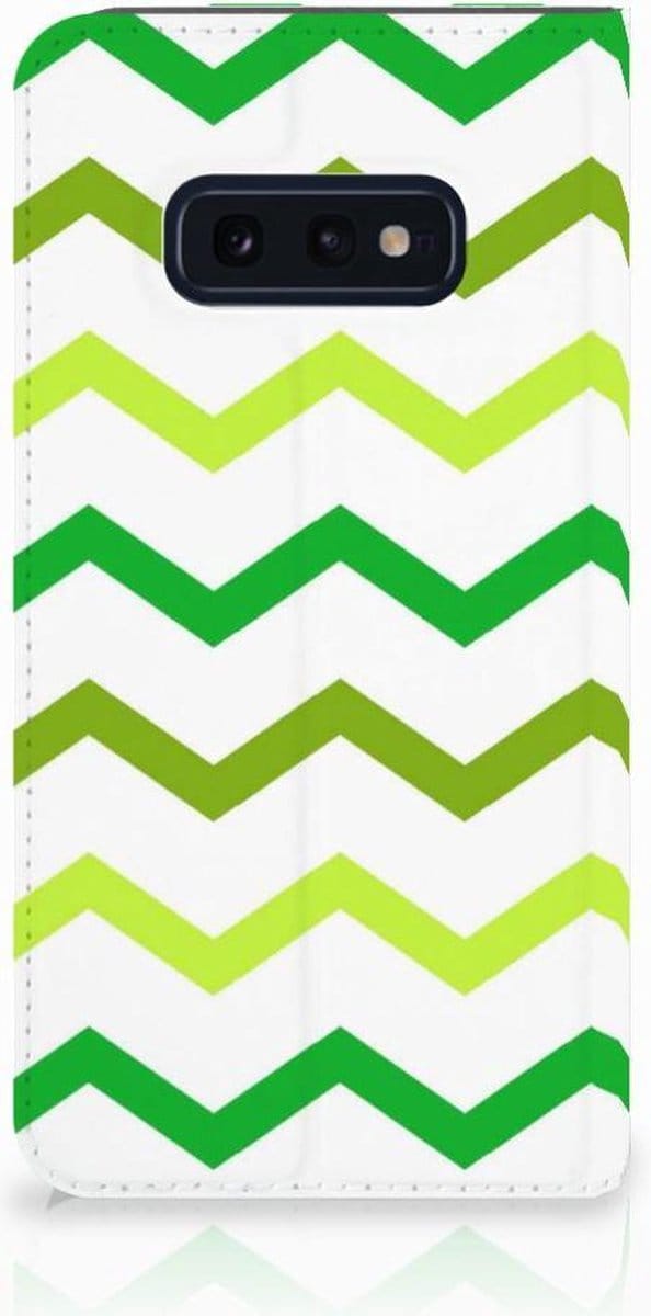 Samsung Galaxy S10e Hoesje met Magneet Zigzag Groen