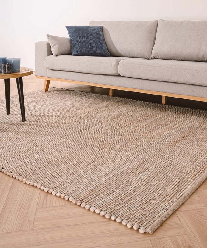 Wollen vloerkleed - Lett beige/crème 200x290