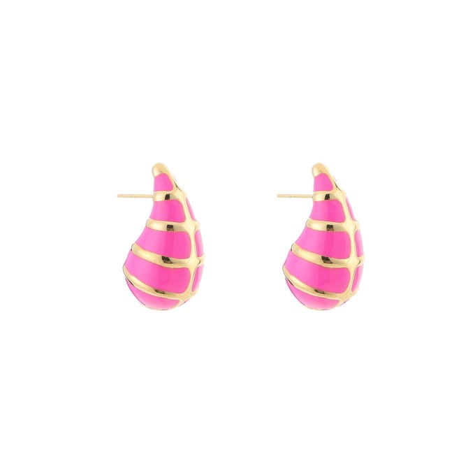 Colourfull druppel - Oorbellen - Fuchsia - Roze