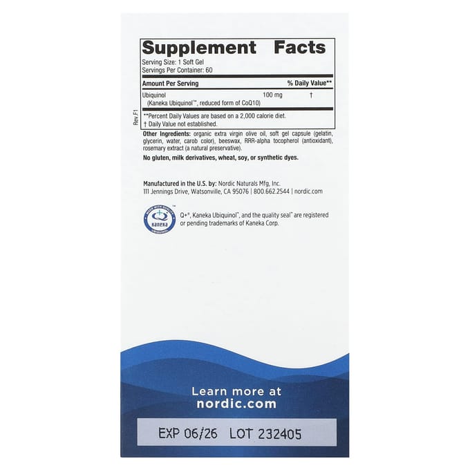 Coq10 Ubiquinol, 100Mg, 60 Softgels