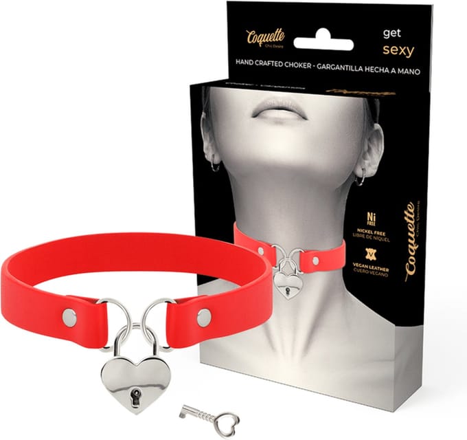 COQUETTE ACCESSORIES | Coquette Hand Crafted Choker Keys Heart - Red
