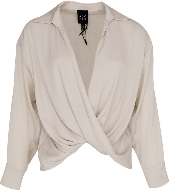 Access Fashion - beige overslag blouse - maat 36