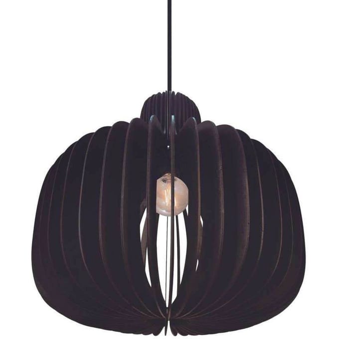 Nordlux Hanglamp Hazo, Ø 43 cm, zwart, hout