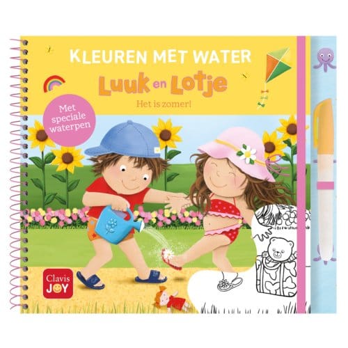 Kleuren met water. Luuk en Lotje. Het is zomer!