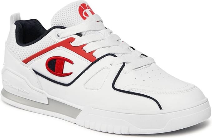 Champion 3 Point Low heren sneaker S21882-CHA-WW010 wit/blauw/rood
