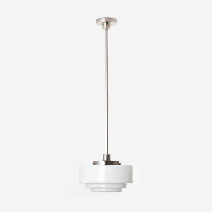 Hanglamp Getrapt Ø 30 20's Matnikkel - Art Deco Trade