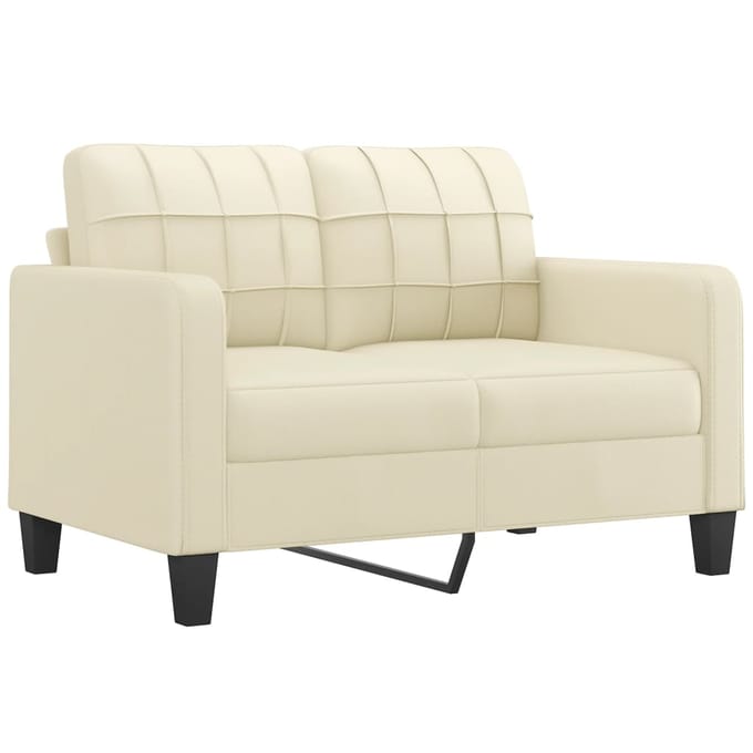 vidaXL - 3-delige - Loungeset - met - kussens - kunstleer - crème