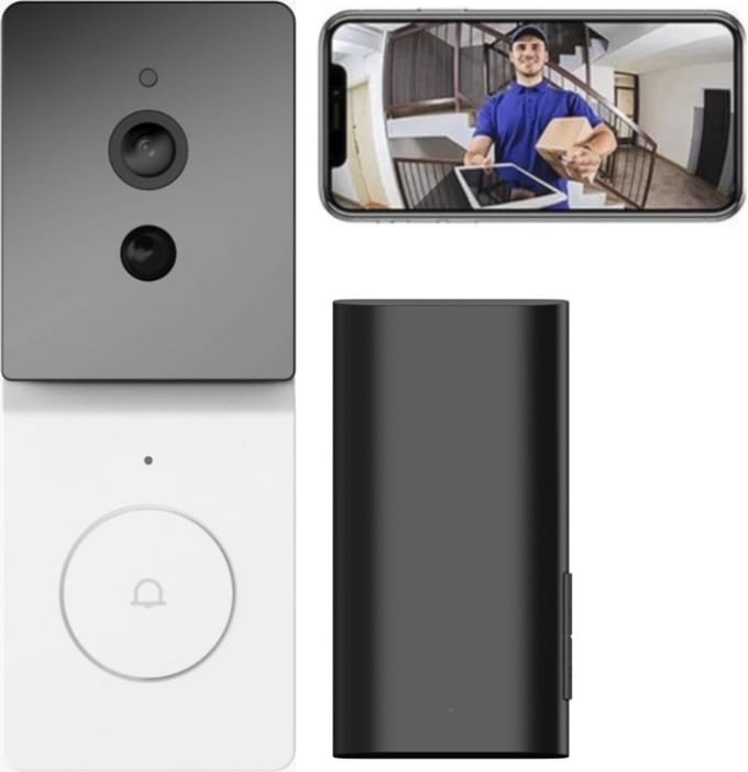 Living Needs Draadloze Deurbel – Videodeurbel – Deurbellen met Camera - Deurbel - Gratis Cloudservice.