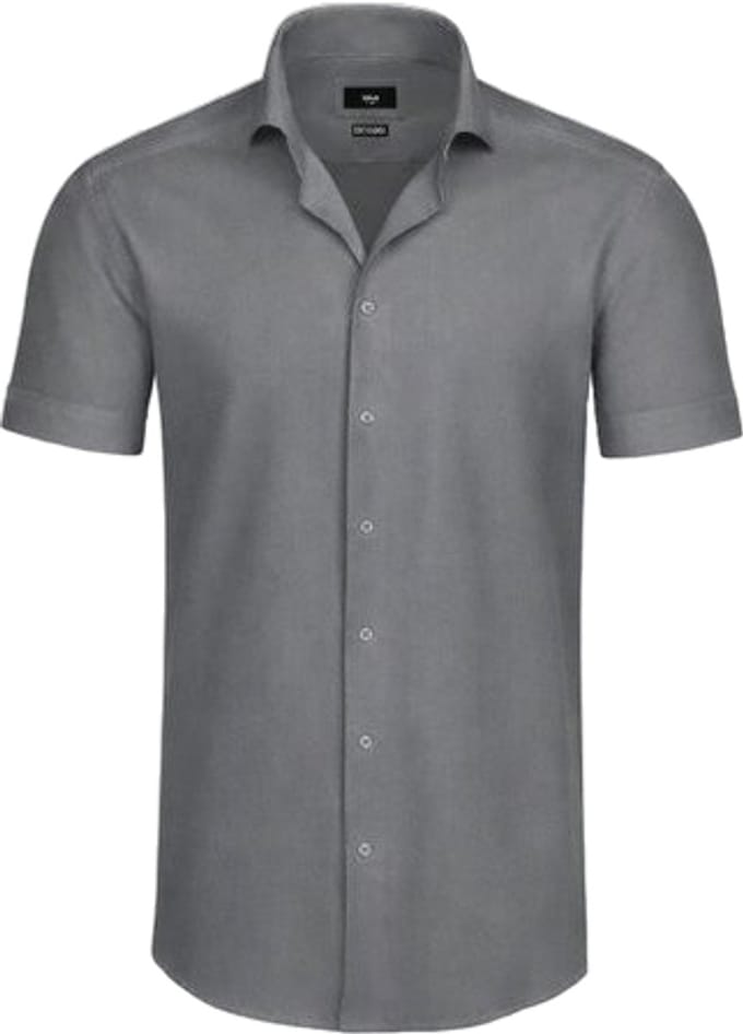 Heren Overhemd korte Mouwen - Grijs - Blouse
