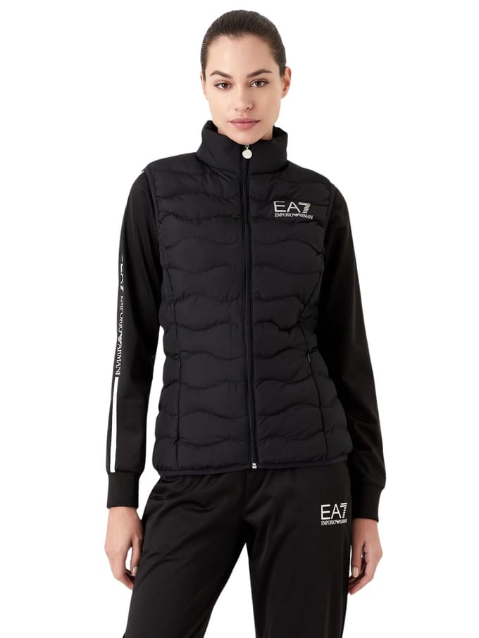 Padded Vest Slim Fit Wo - Black Gilets