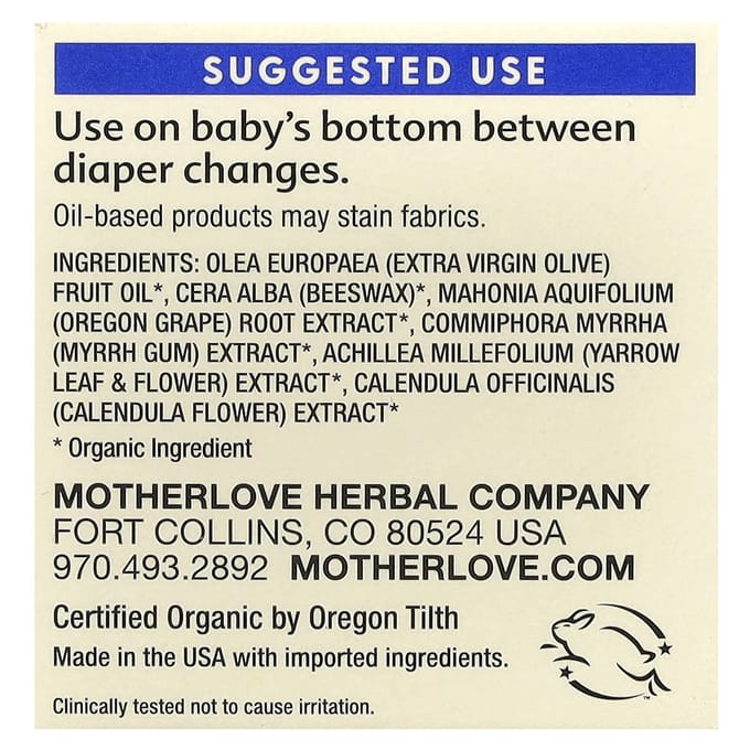 Motherlove, Baby, Diaper Balm, 1 fl oz (29.5 ml) blue