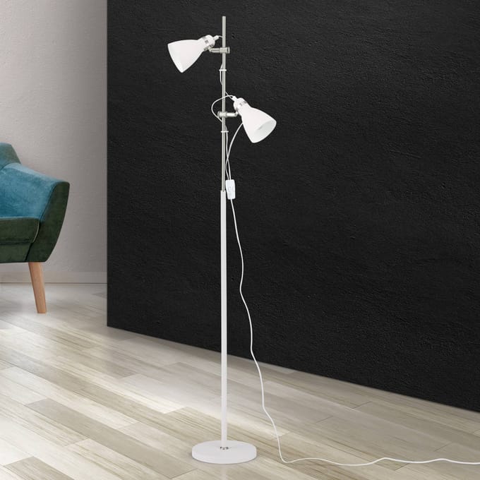 ORION Vloerlamp School met twee spots, wit