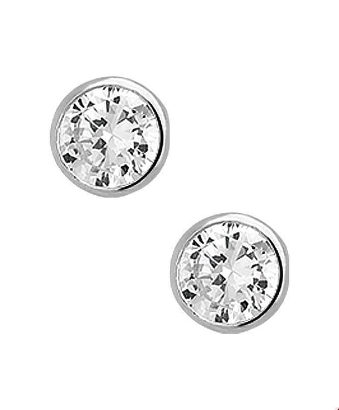 TFT Oorknoppen Zirkonia Zilver Gerhodineerd Glanzend 6 mm