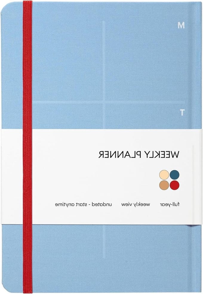 Wekelijkse planner - Agenda ongedateerd - Planning maken - Lay-flat binding - 147 x 213 cm - Blauw