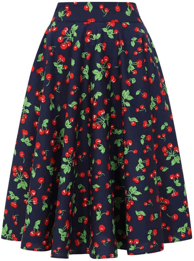 Banned - Cary Cherry Swing Rok - S - Blauw