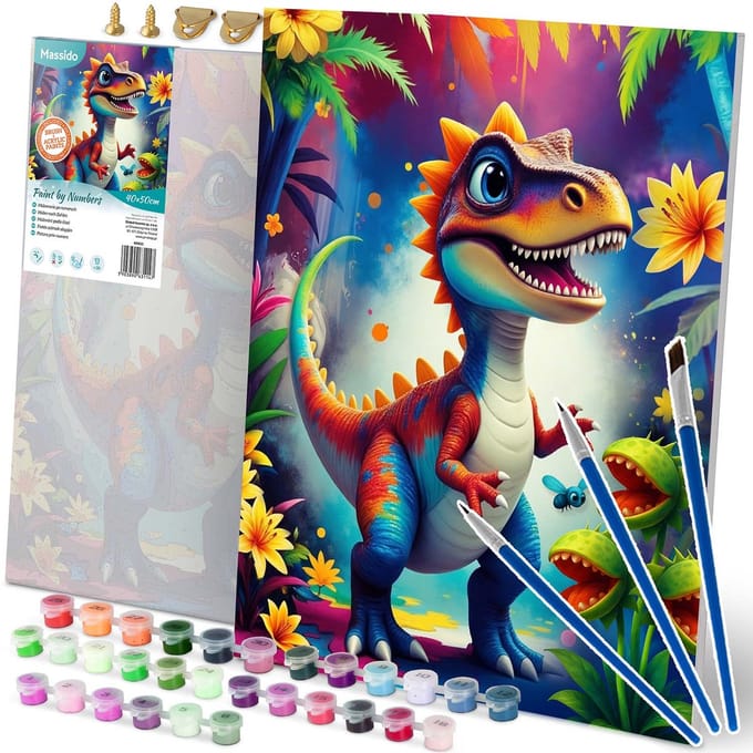 Schilderen op nummer 40x50 cm Massido Dino