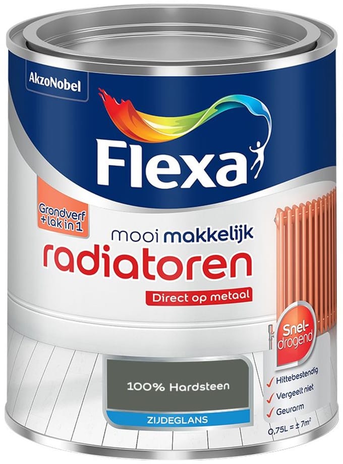 Flexa - Mooi Makkelijk Radiatoren Zijdeglans - 100% Hardsteen - Mengverf - 750 Ml