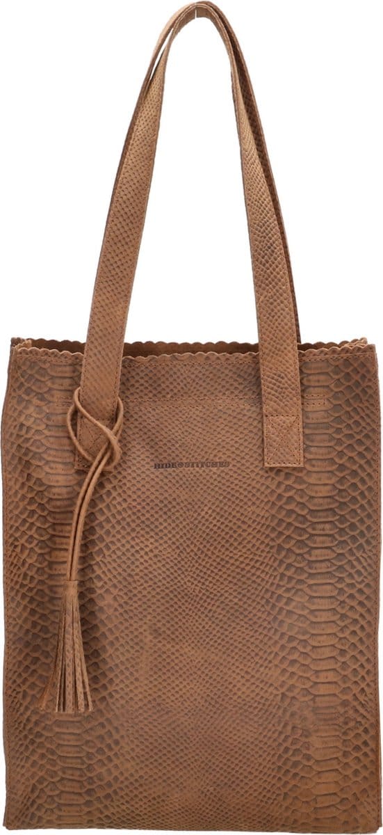 Hide & Stitches Waco Shopper 15,6 inch (34.5x19.4 cm) - 100% Leer - Bruin