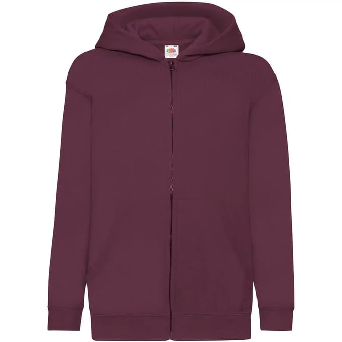 Kindercapuchon met volledige rits Fruit of the Loom Classic