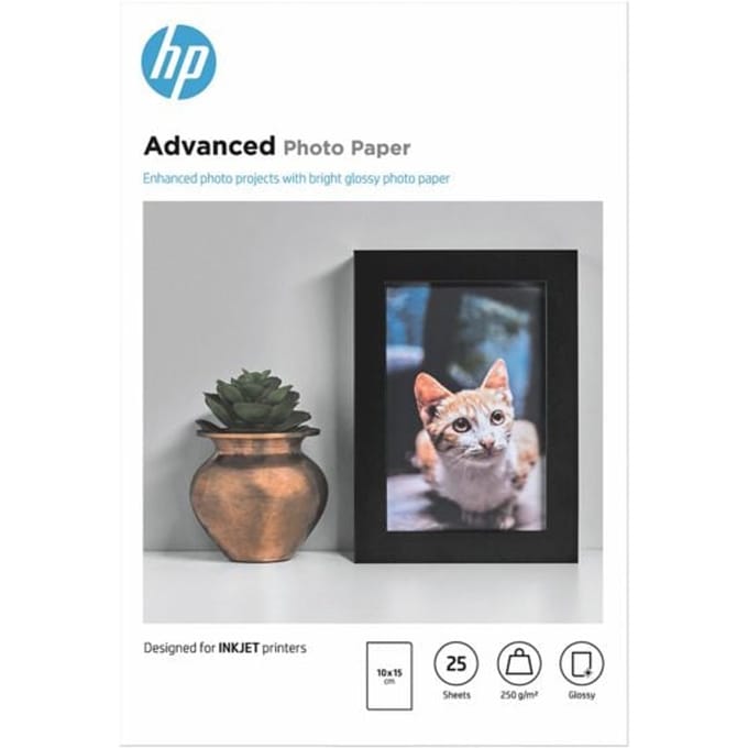 Inkjetpapier HP Q8691A 10x15cm photo glossy 250gr 25 vel
