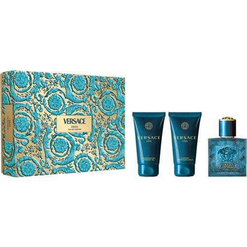 Versace - Eros Pour Homme Eau de Parfum 50 ml + A/S Balm 50 ml + Shower Gel 50 ml - Geschenkset Heren