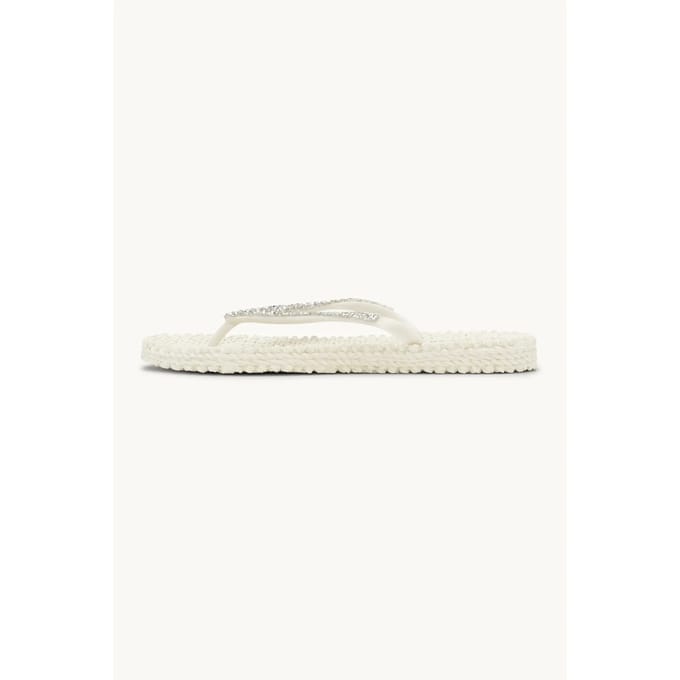 Slippers met grove glitter CHEERFUL03G - 12 Creme