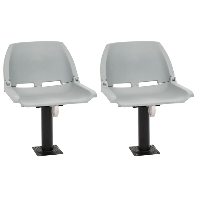vidaXL - 4-delige - Bootstoelenset - inklapbaar - 48x51x41 - cm - grijs