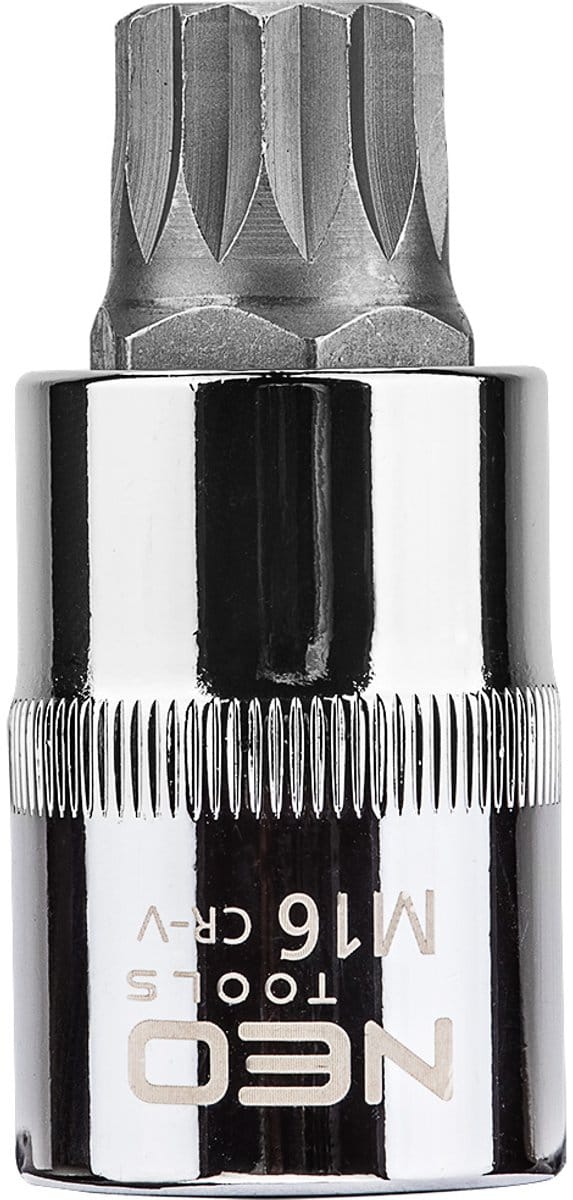 NEO - Spline Opzetstuk - 1/2" - M16 x 55 mm - Chroom-Vanadium Staal
