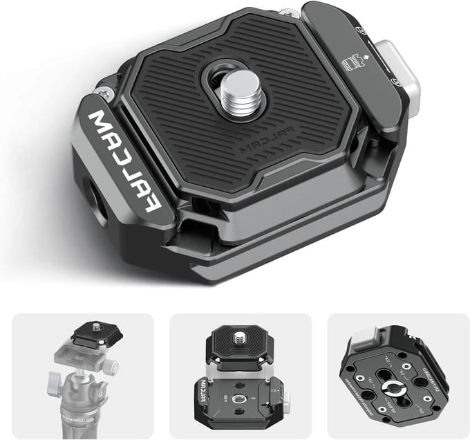 Multi-Hole Camera Quick Insert Kit met 6.35mm naar 1.0cm Draad en Snelle Ontgrendeling voor DSLR, Tripod en Stabilizer Accessoires