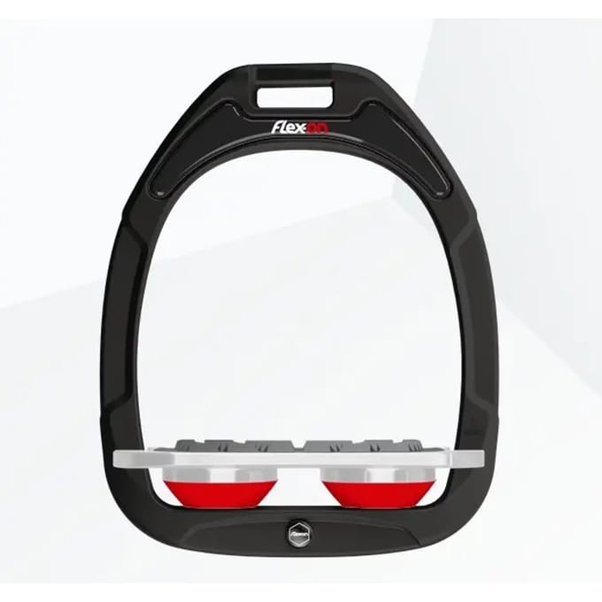 Platte Grip Zwart/Grijs/Rood stijgbeugels Flex-On Green Composite