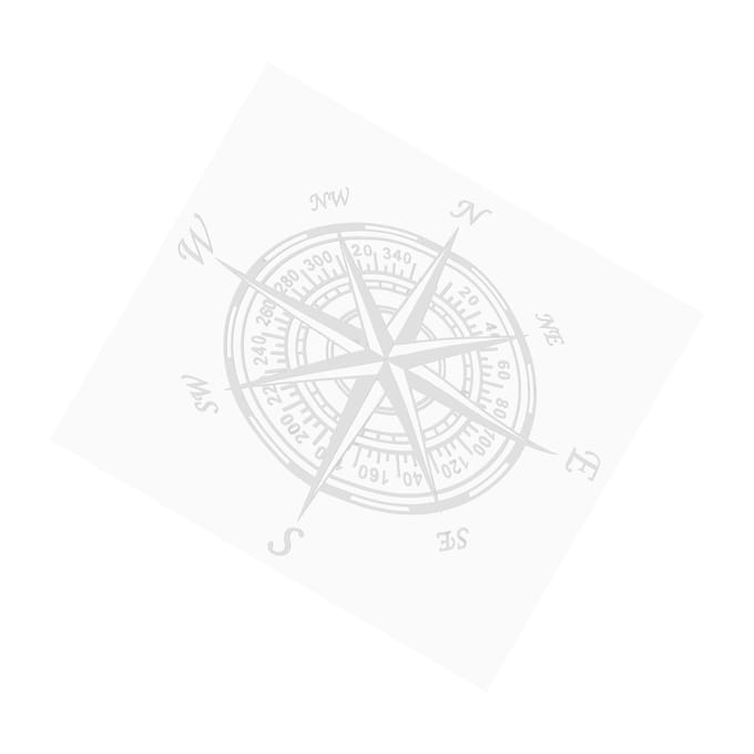 Auto Kompas Sticker Waterdicht Snijdbaar PVC 20x20cm voor Universele Auto Decoratie wit
