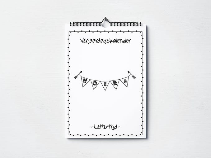 Verjaardagskalender Vlaggetjes | Lettertijd