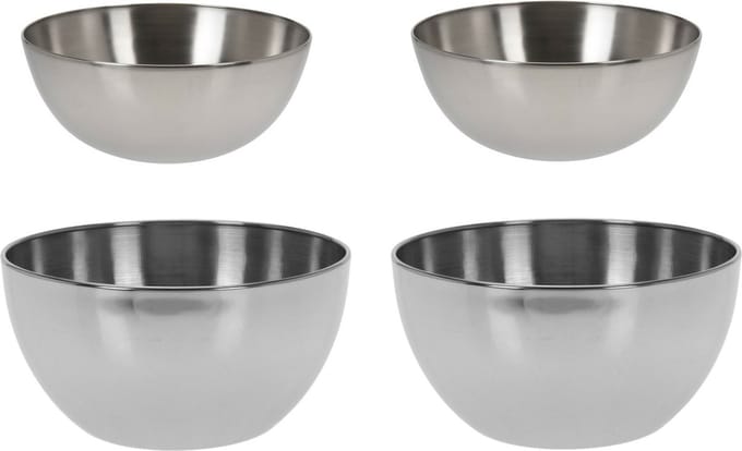 Excellent Houseware voedsel serveerschalen - Set 6x - RVS - D20/D13 cm