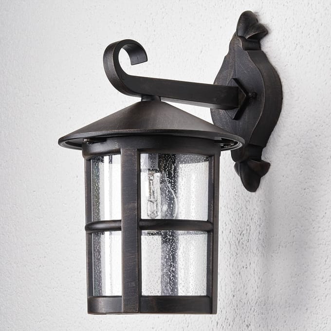 Lindby wandlamp Florentine, 35 cm, roestkleurig, aluminium, IP44