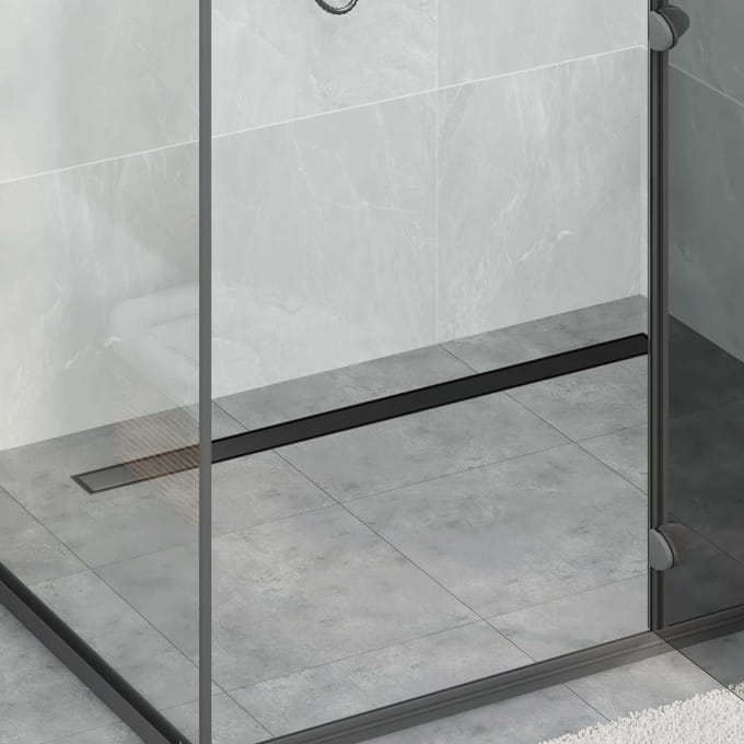 vidaXL - Doucheafvoer - 2-in-1 - met - 360° - Sifon - Zwart - 100 - cm