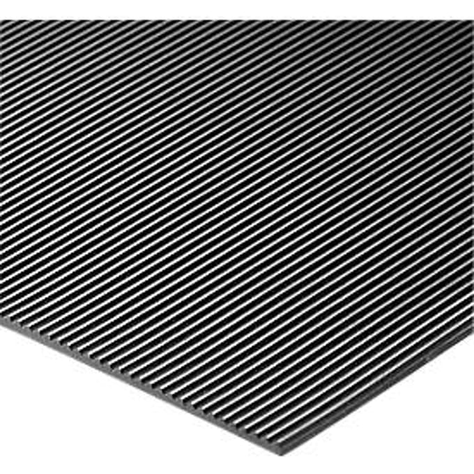 Vloermat Rib, zwart, zeer duurzaam natuurrubber, per meter 1200 mm