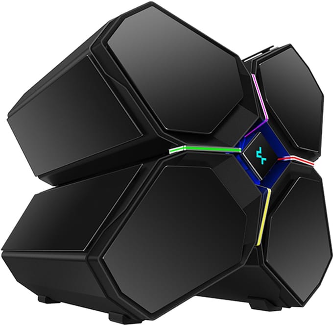 DeepCool QuadStellar Infinity PC Case, 6x Tempered Glass Panels, Dedicated Ventilation Panels, RGB Front Panel, 1xUSB Type-C/1xAudio