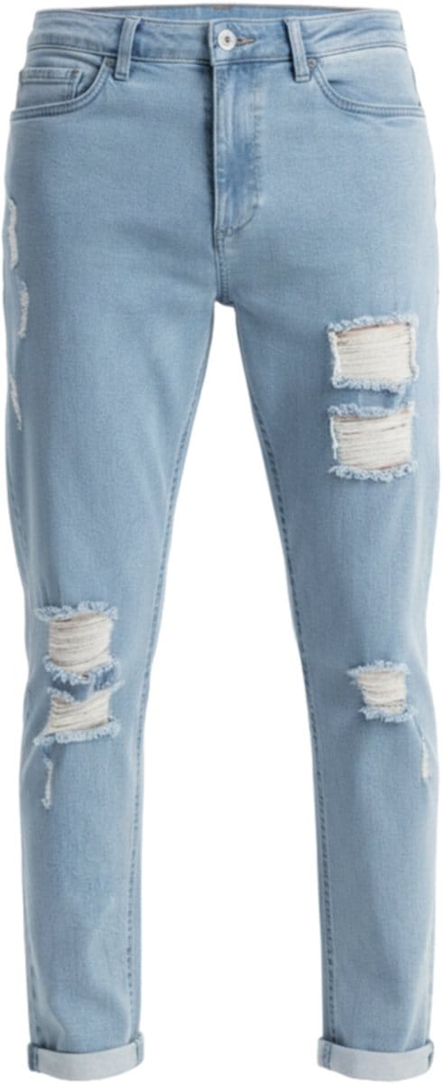 OMBRE Broek - Slim Fit - Katoen - Rits Licht Indigo M