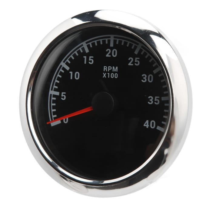 Compte-tours 85mm Jauge de Vitesse Étanche 4000 tr/min CC 9‑32V Compteur de Pression pour Voiture black