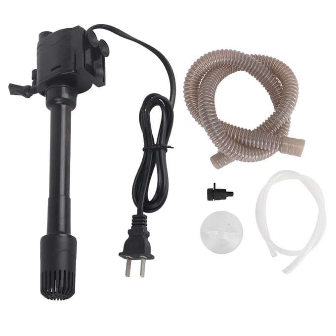 Aquarium 3 in 1 Dompelpomp Beluchting Golf Waterpomp Vissenkom black