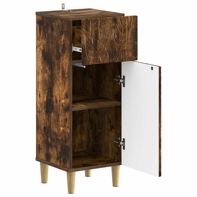 vidaXL - Badkamer - Opbergkast - DELFT - Gerookt - eiken - 30 - x - 31 - x - 80 - cm