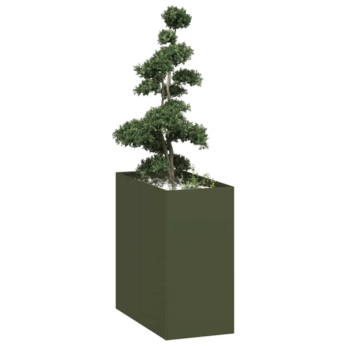 vidaXL - Plantenbak - 40x80x80 - cm - staal - olijfgroen